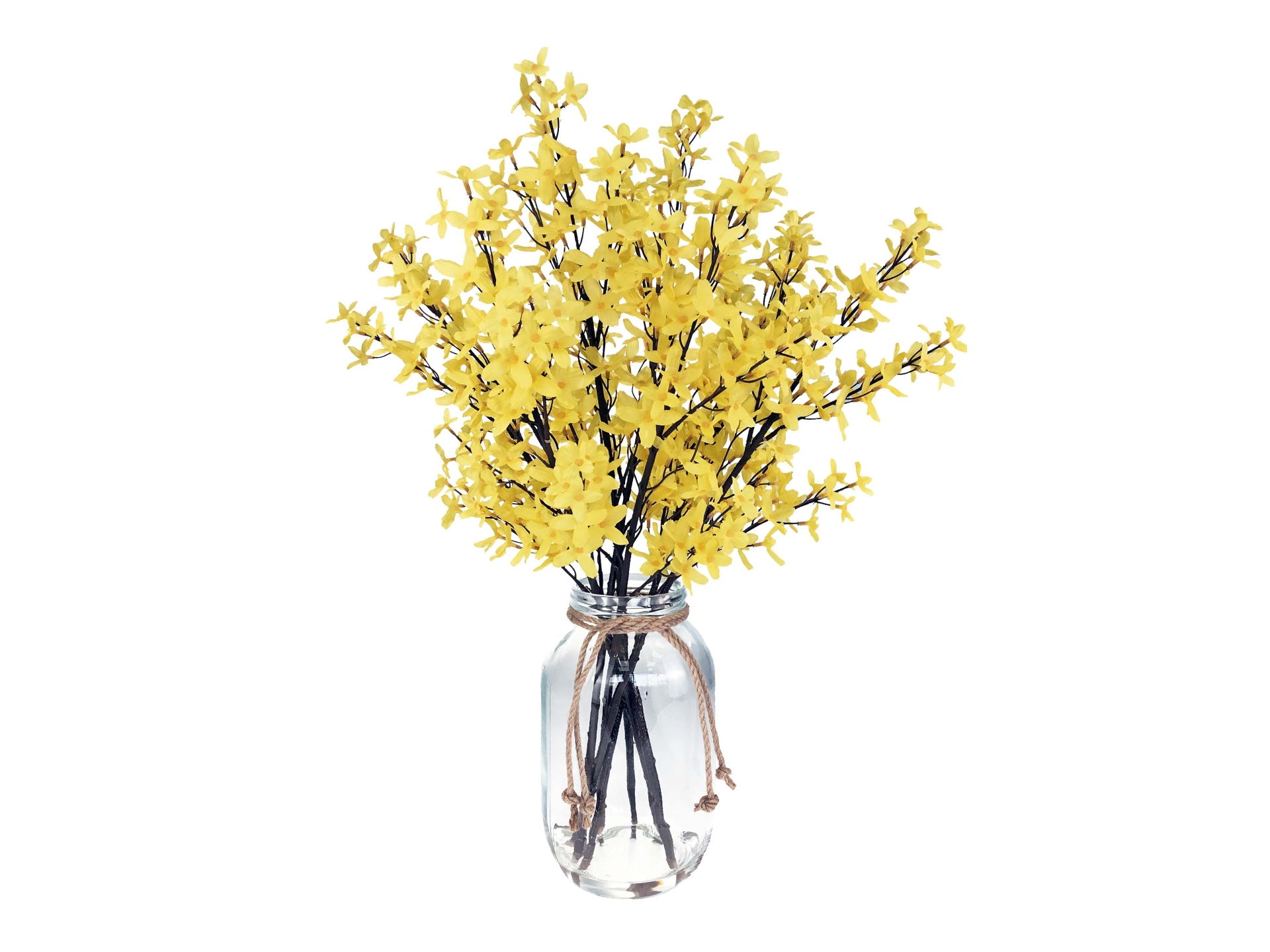 Yellow flowers in glass vase